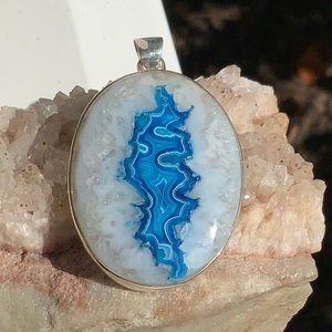 BOTSWANA AGATE 925 STERLING SILVER PENDANT